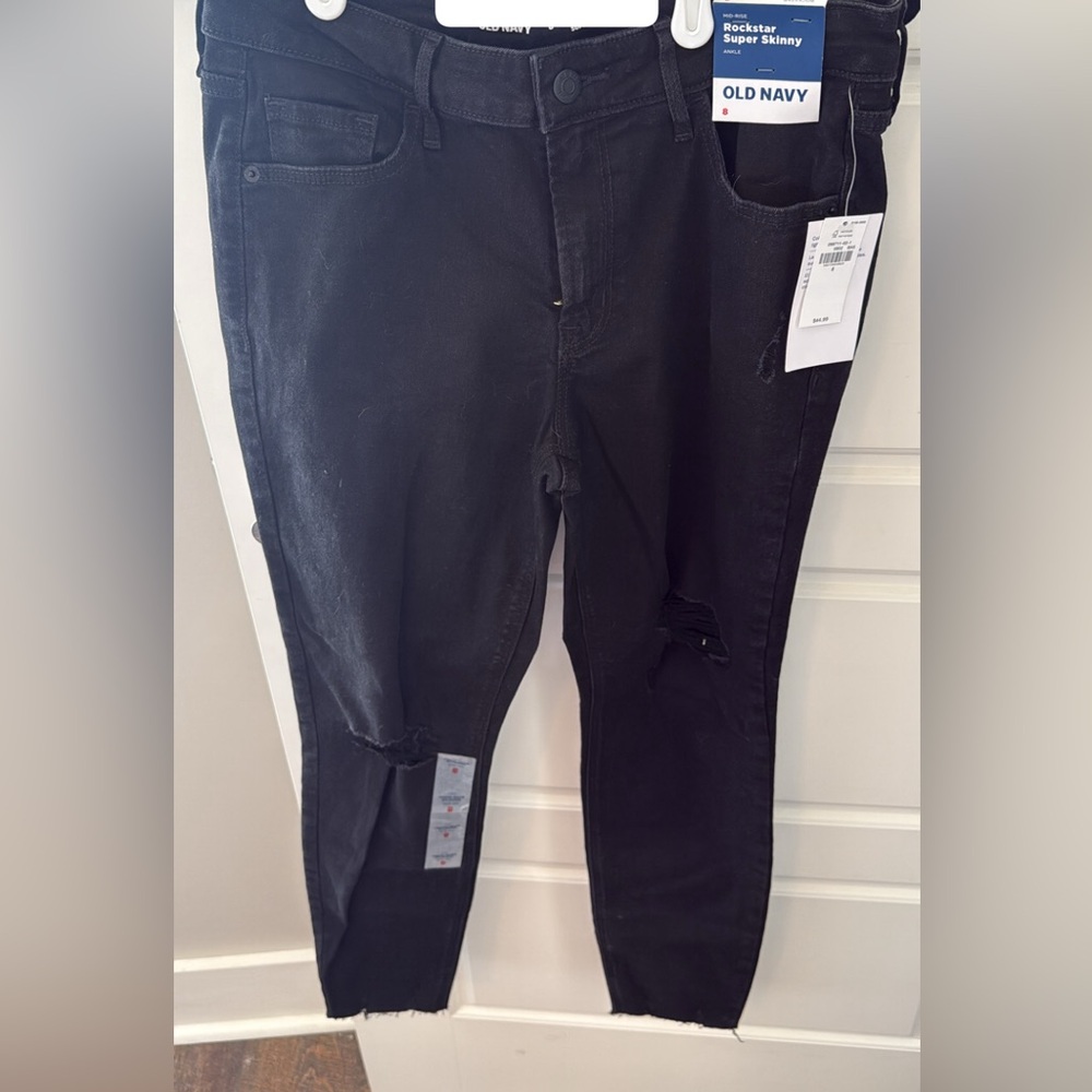 Old Navy Black Distressed Jeans